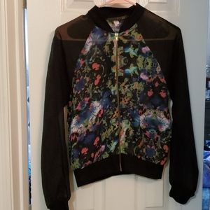 Adorable sheer floral jacket top
